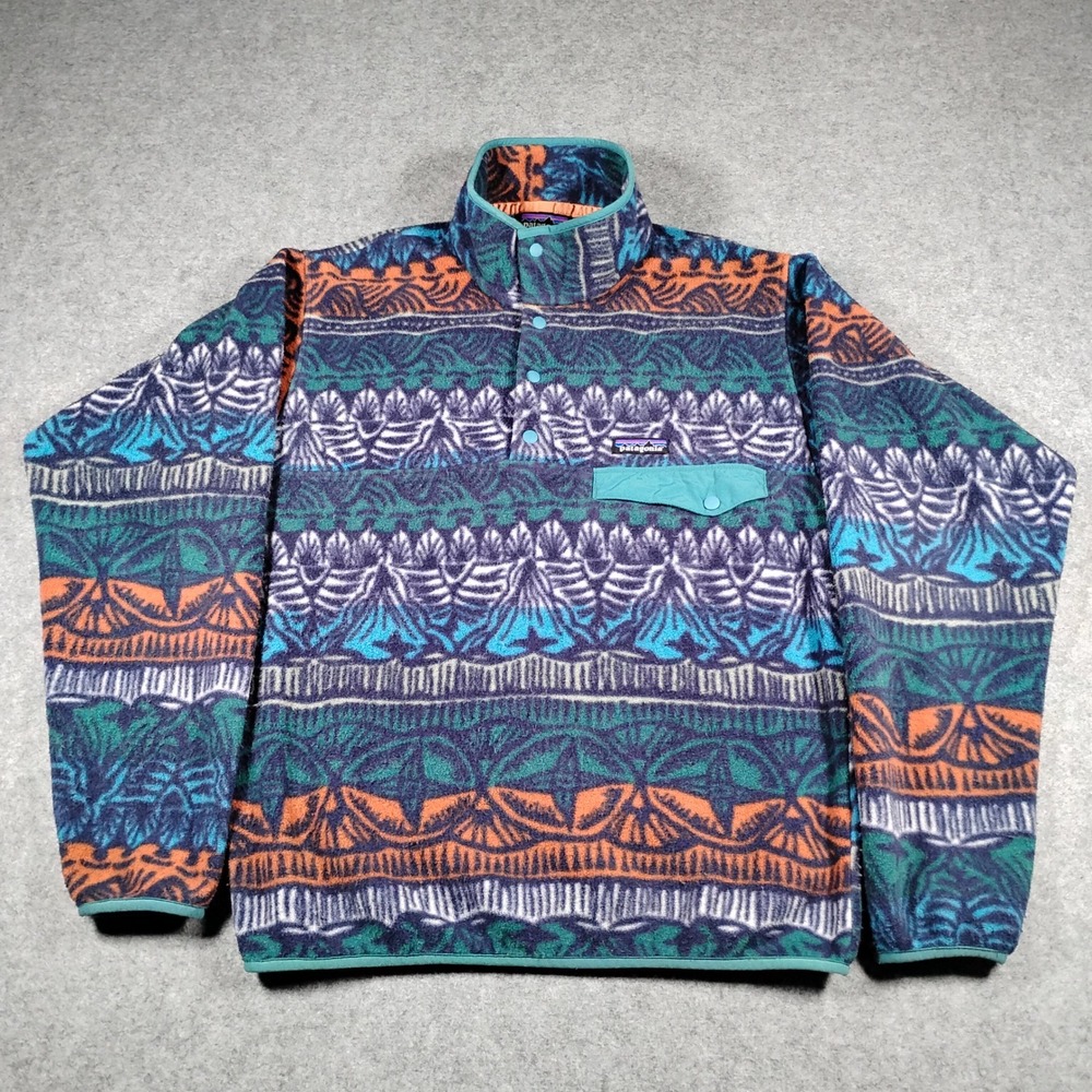 Patagonia Men Synchilla Snap-T Fleece Pullover Blue Tribal Tectonic 25580 SP19 S
